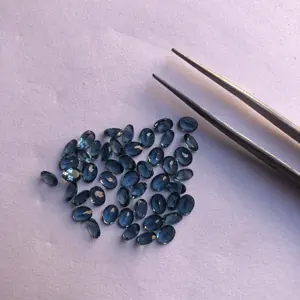 4x6mm Piedra de Topacio Azul Londres natural Corte ovalado Piedras preciosas semipreciosas sueltas Precio al por mayor Comprar Proveedor en línea Tienda Venta ahora