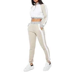 ชุดกีฬาเซ็กซี่ลำลองสำหรับผู้หญิงเสื้อแจ็กเก็ตแขนยาวมีซิปครึ่งแขน - Product Image 2