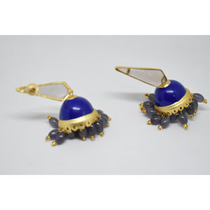 ต่างหูห่วงแบบจุมก้าประดับหินทองเหลืองเคลือบด้านสีทองลายเพ้นท์มือแบบดั้งเดิมสวยงามล่าสุดปี 2025 สำหรับเด็กหญิงและสตรี - Product Image 2