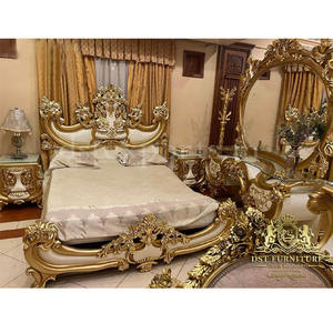 หรูหรามือ Crafted มงกุฎเฟอร์นิเจอร์ห้องนอนสไตล์ยุโรปการออกแบบล่าสุดเฟอร์นิเจอร์ห้องนอนแฮนด์เมดไม้แกะสลักชุดห้องนอน - Product Image 1