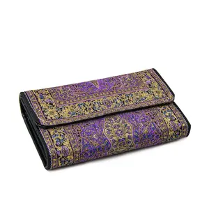 Covered Turkish Carpet & Rug Designed Purple Colored Lady Wallet, Card Holder From Turkey