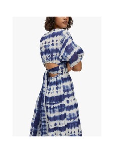 Nuevo Tie Dye Blue Midi Length Maxi Beach Wear Vestido Vintage Media manga Sexy Summer Beach Dress para mujer - Product Image 2
