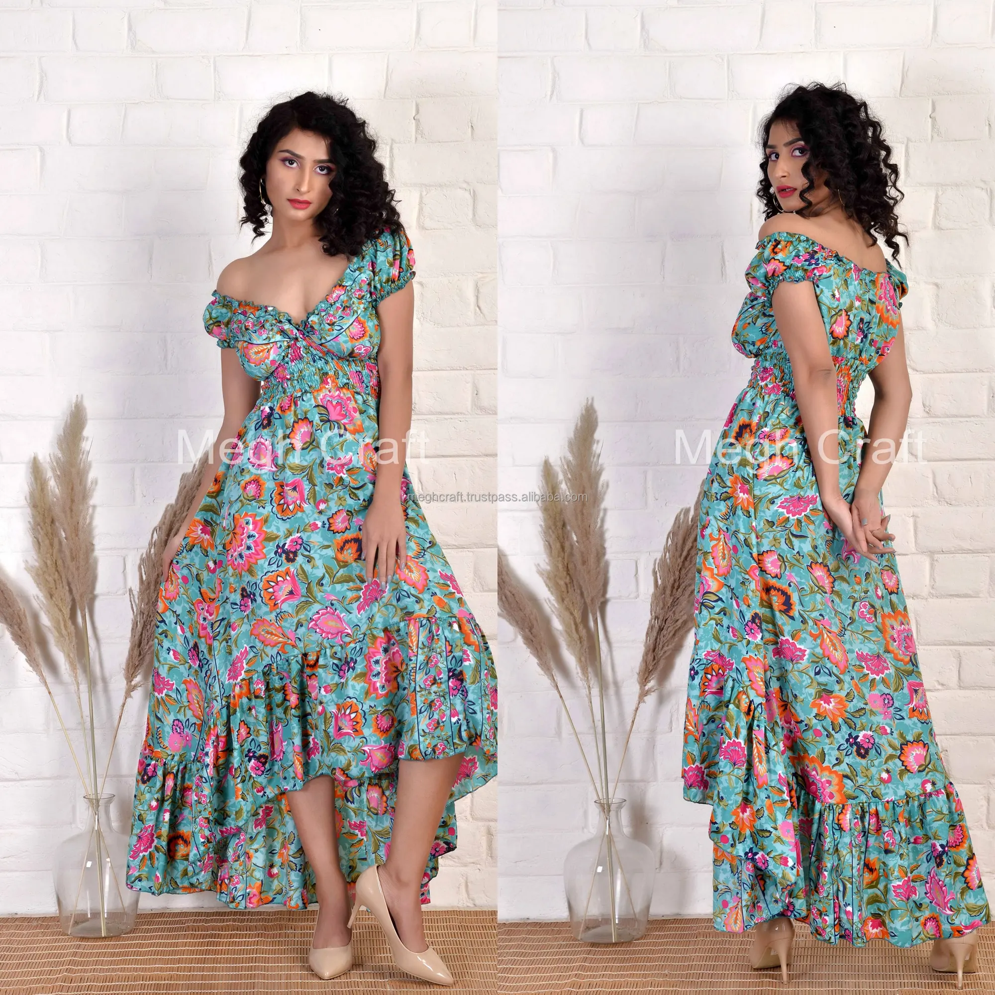 High Low style summer fashion boho dress- European Bohemian fashion dress- wholesale maxi dress