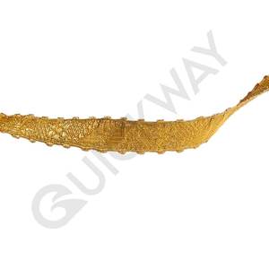 Garniture en dentelle tressée métallique dorée pour vêtements d'église, jacquard, mylar et soie, garniture décorative festonnée en gallon - Product Image 5