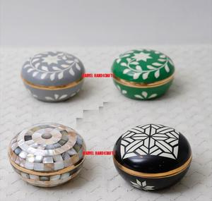 MOTHER OF PEARL INLAY กล่องของขวัญทำจากโลหะ,กล่องใส่ของขวัญทำจากทองเหลืองทำจากโลหะ BAKHOOR OUD สำหรับตกแต่งงานแต่งงาน - Product Image 2