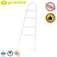 Porte-serviettes autoportant blanc avec 4 barres, étagère de rangement pour salle de bain, design minimaliste, construction en acier, support pour serviettes de bain
