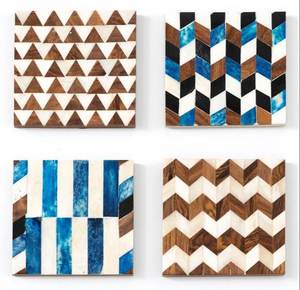 Bone Inlay Stone Coaster Hotels & Restaurant Bone Inlay Plateaux Ustensiles de cuisine et couleur noir et blanc - Product Image 3