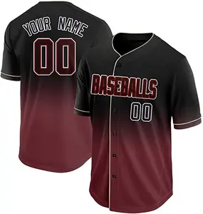 Camiseta de béisbol para hombre, jersey de béisbol sublimada, personalizada, precio barato, fabricante