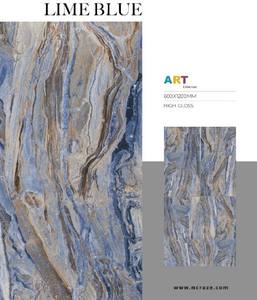 600x1200mm Numérique carreaux de Porcelaine Polis Émaillés pour utilisation dans des Appartements Exclusifs Gris Bleu Surface Brillante Élevée - Product Image 4