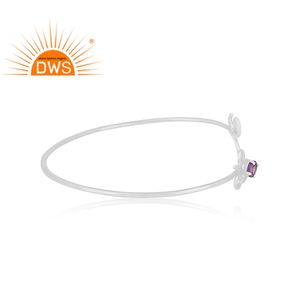 Pulsera de GEMA de amatista Natural, fabricante de joyería, inicial de amor personalizada, proveedor de joyería de plata de ley - Product Image 3
