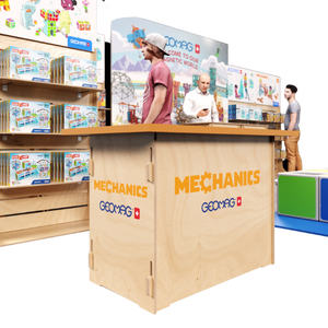 Scrivania personalizzabile per fiera commerciale portatile in legno compensato modulare e scaffali per le forniture del supermercato - Product Image 3