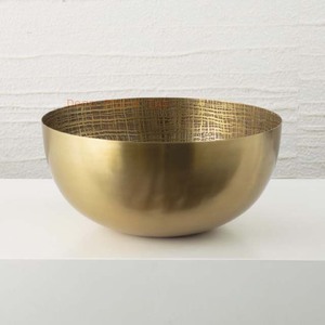 Antique Brass <b>Grid</b> Bowl Round <b>Metal</b> Serving Bowls - Product Image 1
