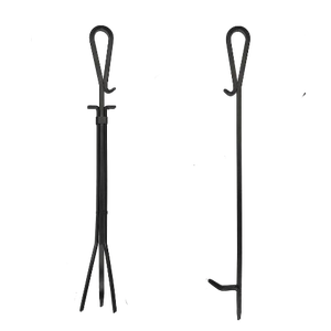 Ensemble de foyer en fer forgé, outils de foyer pour foyer, fourneau de Poker, support de pince Long, ensemble d'outils avec support pour la cuisine - Product Image 4