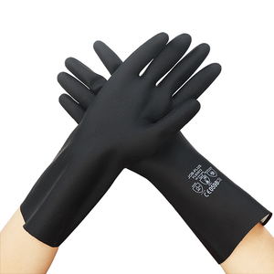 Gants en latex noirs de haute qualité, protection individuelle, produit industriel à base de produits chimiques, boule longue, vente en gros - Product Image 1
