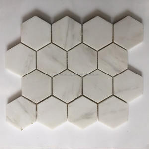 2024 Moderne 3 Pouces Laiteux Marbre Pierre Mosaïques Naturel Hexagone Mosaïque Carreaux En Gros pour Intérieur Appartement Mur Conception Graphique - Product Image 2
