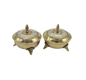 Recipiente para servir postres de chocolate y nueces de madera, cuenco para frutas secas con tapa de metal dorado a precios competitivos - Product Image 5