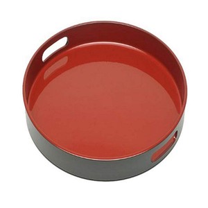 Plateau rond en laque MDF pour service de nourriture et organisateur d'ustensiles de cuisine à domicile - Product Image 3