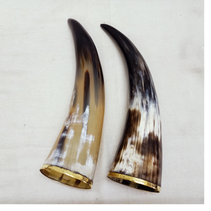 เขาควายแกะสลักลายเทวดาแบบสั่งทำพิเศษ เป็นมิตรกับสิ่งแวดล้อม พร้อมขอบทองเหลือง สำหรับอุปกรณ์ไวกิ้ง - Product Image 1