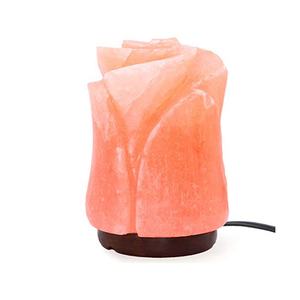 Lampe de sel de l'Himalaya sculptée à la main, forme géométrique, décoration écologique pour la maison, base en bois, style Feng Shui, toucher réel, Sian - Product Image 1