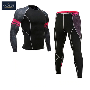 Quick Dry Four-Way Stretch Breathable Eco-Friendly Athletic Compression Tight <b>Base</b> <b>Layer</b> Long Sleeve Shirts Tight Trouser Gym - Product Image 1