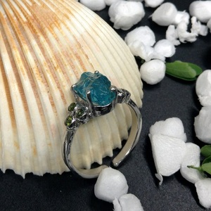 Anillos personalizados de Plata de Ley 925, gemas rugosas de Esmeralda hechas a mano, para uso diario, Unisex - Product Image 4