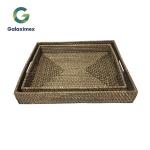 Hot New Selling Écologique Pliant Rectangulaire Rotin Plateaux De Service À La Main Vietnam Multifonction Conception Galaximex Marque - Product Image 2