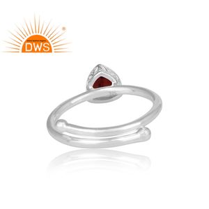 สามเหลี่ยมออกแบบโกเมนพลอยที่ทำด้วยมือแหวนเครื่องประดับผู้ผลิต925เงินสเตอร์ลิงแหวนปรับของผู้หญิงแหวน - Product Image 4