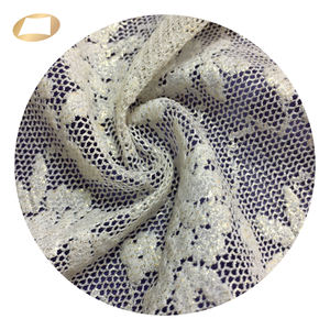 Shiny floral gold foil 100% nylon jacquard lace fabric for <b>dress</b> - Product Image 2