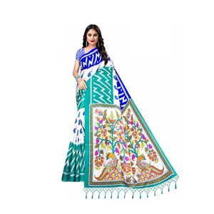 Mejor venta en línea último diseño sari de algodón disponible al mejor precio al por mayor