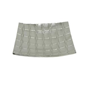 Juego de bandejas cuadradas de diseñador en relieve de plata elegante de alta calidad de 2 bandejas de servicio de Metal hechas a mano para uso decorativo en el hogar y el Hotel - Product Image 5