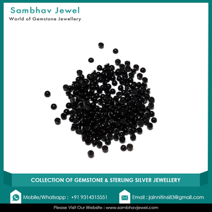 Cabujón de forma brillante redondo de piedras preciosas sueltas de alta calidad, ónix negro Natural de 2MM para la fabricación de joyas directamente del fabricante - Product Image 3