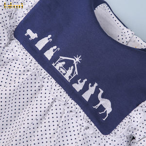 Personnalisé en gros imprimé 100% coton écologique Nativité scène hiver fille robe pour enfants 3D OEM ODM pour Children-BB2724 - Product Image 5