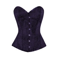 Corsets pour femmes en dentelle brodée de qualité supérieure, avec une seule baleine en acier, body en satin à couvrance totale, léger, respirant, écologique et à séchage rapide