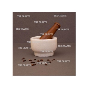 Ensemble de mortier et de pilon en marbre pour ustensiles de cuisine à domicile broyeur à épices et à poivre outils de broyeur d'herbes d'Inde - Product Image 3