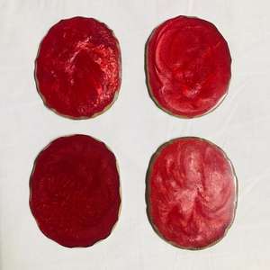 Ensemble de sous-verres ronds en résine époxy orange DIY Design de tapis de maison et de cuisine de haute qualité pour les hôtels et les restaurants - Product Image 2