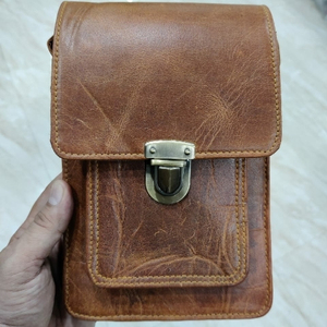 Bolso de mano con flecos estilo occidental bohemio, de cuero suave, marrón, cinturón - Product Image 1