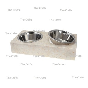 Stainless Steel <b>Dog</b> Bowls With Marble Stand Customized Size And Shape <b>Dog</b> Bowl For Cat <b>Dog</b> And Rabbit Use - Product Image 1