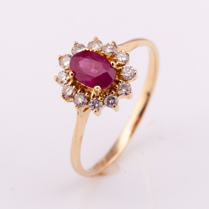 14K Vàng & Rhodium Mạ Phong Cách Cổ Điển Vòng Hình Bầu Dục Hình Tự Nhiên Của <span class=keywords><strong>Ruby</strong></span> Nhà Máy Giá Thái Lan Nhà Sản Xuất Cho Đám Cưới Bên - Product Image 1