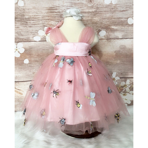 ชุดเดรสเด็กผู้หญิงลายดอกไม้แฟชั่นใหม่,เสื้อผ้าเจ้าหญิงสำหรับงานเลี้ยงวันเกิดงานแต่งงานเสื้อผ้าเด็กผู้หญิงเด็กเด็กผู้หญิง - Product Image 4