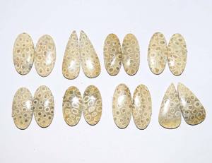 หินฟอสซิลธรรมชาติ,พลอยคู่ทำจากหินปะการังฟรีไซส์สำหรับทำเครื่องประดับ DIY - Product Image 4