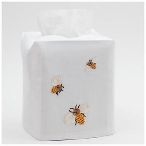 Cubierta de caja de pañuelos para bordado, cubierta cuadrada de alta calidad de algodón con bordado de abejas para decoración del hogar y Hotel - Product Image 1