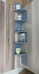 5 niveles de montaje de pared de madera estantes de esquina blanco decoración cuarto de baño Casa de la Oficina. - Product Image 3
