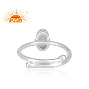 Bague ovale en cristal naturel avec pierre précieuse en Quartz, modèle indien, vente en gros, 1 pièce - Product Image 4