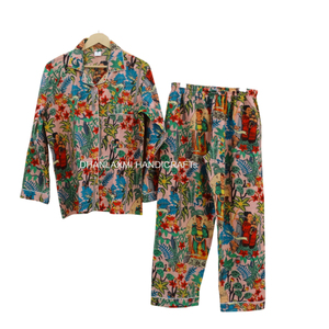 ชุดชุดนอนผ้าฝ้ายออร์แกนิก100% ชุดเดรสสีชมพูสำหรับใส่ตอนกลางคืนพิมพ์ลายขนาดใหญ่พิเศษสำหรับฤดูร้อนขนาดพิเศษฤดูใบไม้ผลิ - Product Image 1