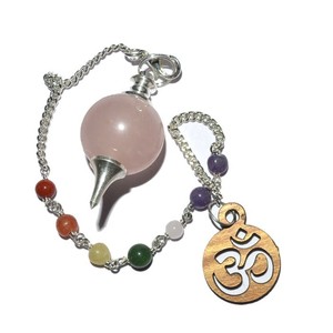 Rose Quartz Ball Chakra Beads Pendulums - Product Image 1