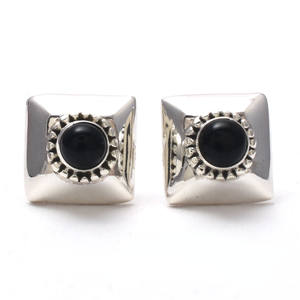 Roxi — boucles d'oreilles en pierres précieuses d'onyx noires, argent Sterling 925, fait à la main, bijoux de mariage, style Boho, pour tout - Product Image 1