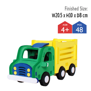 Rompecabezas 3D de Camión de Plástico Colorido EN71, Juguete Educativo para Niños de 4+ Años, 48 Piezas, Juego de Ensamblaje de Vehículos Móviles - Product Image 1