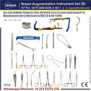 ชุดเครื่องมือผ่าตัดเสริมหน้าอกแบบแมนนวล 49 ชิ้น ผลิตจากสแตนเลส ยี่ห้อ Cerahi Industries - เครื่องมือเสริมหน้าอก ระดับคลาส I ได้รับมาตรฐาน CE - Product Image 6