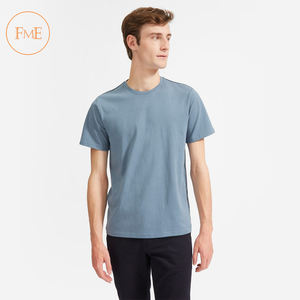 Camisetas de algodón 100% para hombre al por mayor de fábrica, camiseta informal con cuello redondo y diseño en blanco transpirable de talla grande de Color sólido - Product Image 5