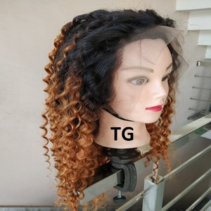 100% exportado brasileño virgen cutícula alineada profundo rizado Umber negro 13x4 encaje frontal Peluca de cabello humano para mujeres encaje transparente - Product Image 2